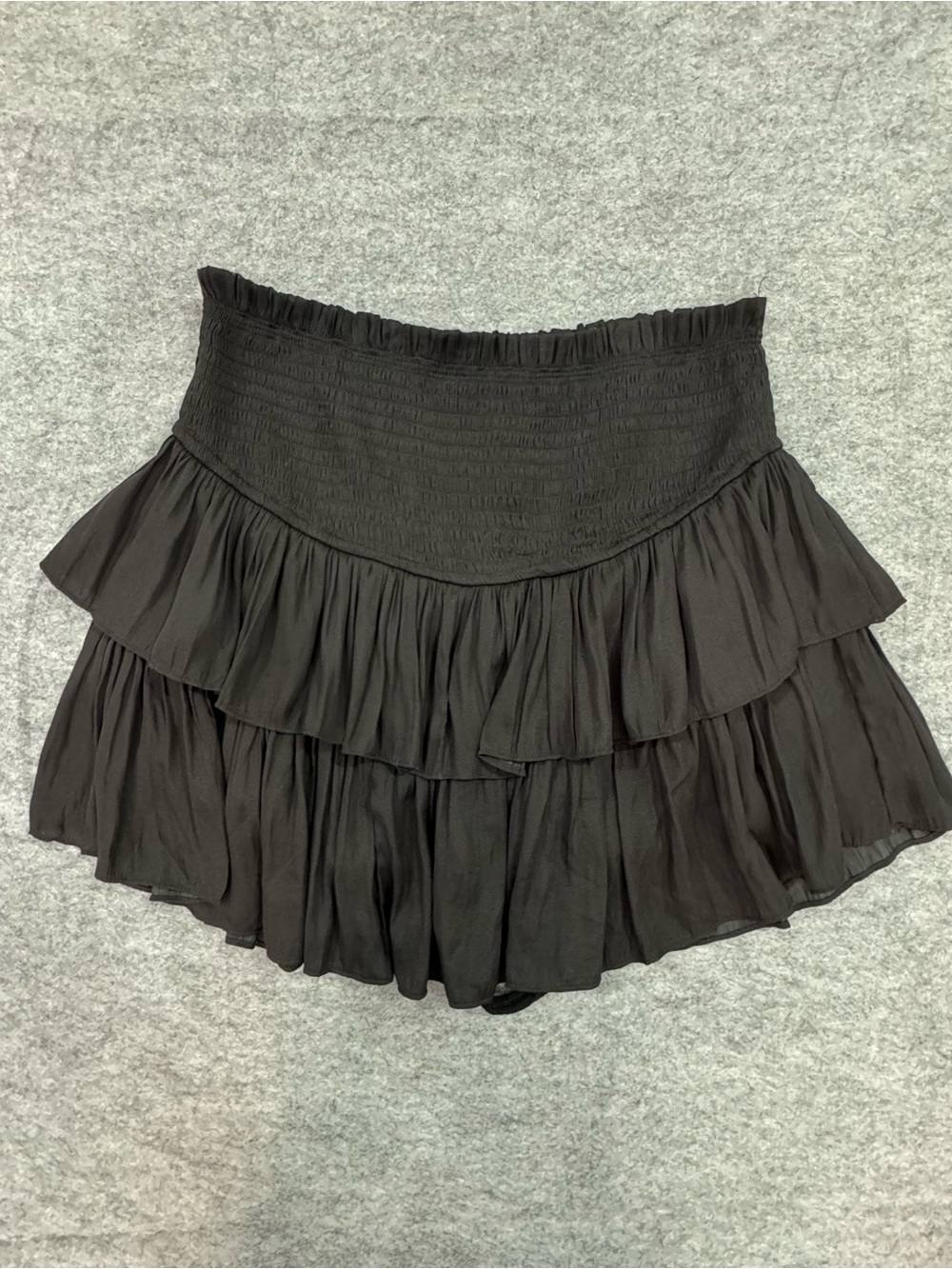 Mustard Seed Black Tiered Mini Skirt